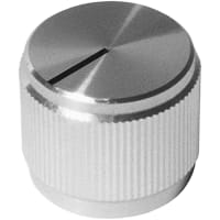 Electronic Hardware Corporation (EHC) Knob, control, round, machined aluminum-clear, w-line, dia .75in, hole sz .25in