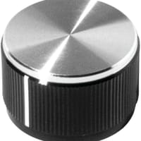 Electronic Hardware Corporation (EHC) Knob, control, round, machined aluminum-black, w line, dia .93in, hole sz .25in