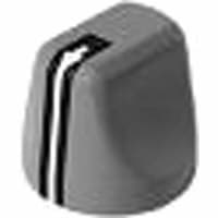 Electronic Hardware Corporation (EHC) Knob, control, transilluminatd 2 flats, blk w wht line, dia .62in, hole .125in-D