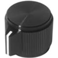 Electronic Hardware Corporation (EHC) Knob, inst, control, pointer, machined aluminum-black, dia .93in, hole sz .25in