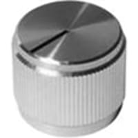 Electronic Hardware Corporation (EHC) Knob, control, round, machined aluminum-clear, w-line, dia .93in, hole sz .25in