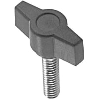 Electronic Hardware Corporation (EHC) Knob, clamp, t-knob, 2-prong, dia 1.1in, 1/4-20 x 1in steel stud