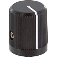 Electronic Hardware Corporation (EHC) Knob, inst, control, round fine knurl w line, gloss dia .5in, hole size .25in