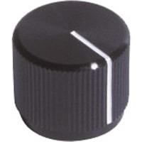 Electronic Hardware Corporation (EHC) Knob, control, round, machined aluminum-black, w-line, dia .75in, hole sz .125in