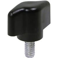 Electronic Hardware Corporation (EHC) Knob, clamp, 2-prg, cyclone style, thermplstc, dia 1.25in, 1/4-20 X .5in st stud