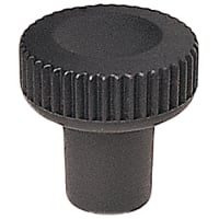 Electronic Hardware Corporation (EHC) Knob, clamp, knurled w top dimple, thermoplastic, dia 25mm, M6 brass insert