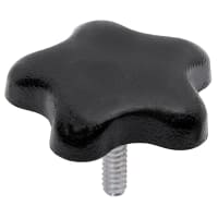 Electronic Hardware Corporation (EHC) Knob, clamp, fluted, soft touch, dia 1.5in, 1/4-20 X 1.0in steel stud