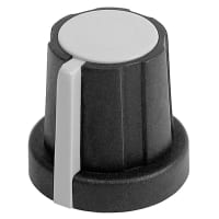 Electronic Hardware Corporation (EHC) Knob, instrument, control, round, soft touch, dia .71in, hole size .25in