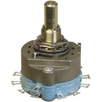 Electroswitch Inc. Switch, Rotary, 28 VDC/125 VAC, 0.5 A at 28 VDC, 0.3 A at 125 VAC, 1, 2 to 12