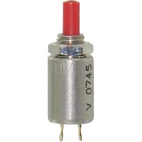 Electroswitch Inc. Pushbutton Switch, Ultra-Miniature, Panel Mount, 0.75 A (Resistive), 8 Oz.