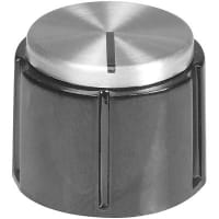 Electroswitch Inc. Round knob with spun silver color cap and one set screw, Rotary, 0.25"x0.75"