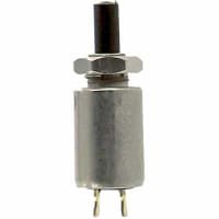 Electroswitch Inc. Switch, Pushbutton;Ultra-Mini.;N.O.;AC/DC;Round Base;Black Plunger;0.75A@125VAC