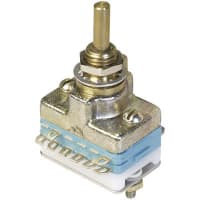 Electroswitch Inc. Switch, 0.811 in. L x 0.786 in. W x 0.865 in. H, 28 VDC, 125 VAC, 0.25, 0.1 A