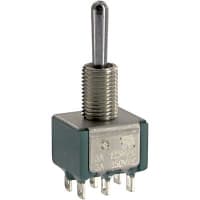 Electroswitch Inc. Switch, PC Mount, 6 A @ 125 VAC, 3 A 250 VAC, 6 A @ 28 VDC (Resistive), DPDT, 