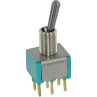 Electroswitch Inc. Switch, PC Mount, 6 A @ 125 VAC, 3 A 250 VAC, 6 A @ 28 VDC (Resistive), DPDT, 