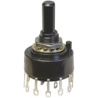 Electroswitch Inc. Switch, 28 VDC/125 VAC, 1/1 A, 2, 2 to 6, DP, Non-Shorting, 30, Solder Lug