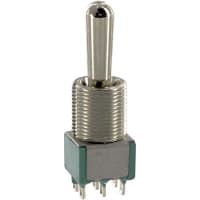 Electroswitch Inc. Switch, Toggle, PCB Mount, 125 VAC, 250 VAC, 28 VDC, DPDT, 10 Milliohms (Max.)