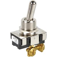 Electroswitch Inc. Switch, Toggle, Full Size Power, SPST, On-None-Off, Screw Terminals, 6A, 125VAC