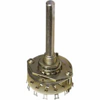 Electroswitch Inc. Switch, Rotary, 1-9/32 in. D, 28 VDC, 1.5 mA, 1, 1, 2 to 11, Non-Shorting, 30