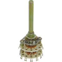 Electroswitch Inc. Switch, Rotary;4 Poles;2-5 Pos.;2 Sec.;Glass Ins.;Non-Shorting;1.5A;28VDC;Solder