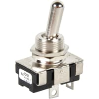 Electroswitch Inc. Switch, Toggle, Full Size Power, SPST, On-None-Off, Solder Lug, 20A, 3/4 HP