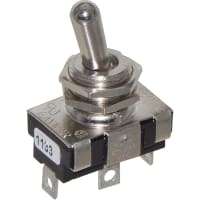 Electroswitch Inc. Switch, Toggle, Full Size Power, SPDT, On-Off-On, Solder Lug, 20A, 3/4 HP