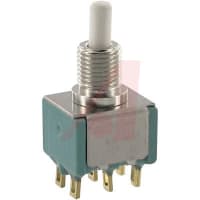 Electroswitch Inc. Switch, Panel, 1000 V (RMS) (Min.) @ Sea Level, 1 A, Solder Lug, Coin Silver