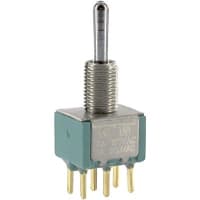 Electroswitch Inc. Switch, PC Mount, 6 A @ 125 VAC, 3 A 250 VAC, 6 A @ 28 VDC (Resistive), DPDT, 