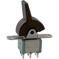 Electroswitch Inc. Switch, Paddle, Paddle, Solder Lug, Coin Silver, Epoxy, Black, Brass, 1000 V