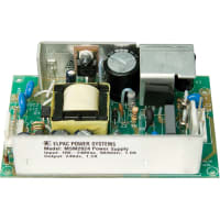 Elpac by Inventus Power Power Supply, AC-DC, 15V, 1.9A, 100-240V In, Open Frame, Pnl Mnt, Medical, MSM28 Series