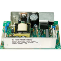 Elpac by Inventus Power Power Supply, AC-DC, 24V, 1.2A, 100-240V In, Open Frame, Pnl Mnt, Medical, MSM28 Series