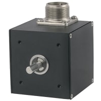 Encoder Products Company 2.25in Cube, incremental, single channel, 600 CPR, 0.375in dia shaft, Pull-up o