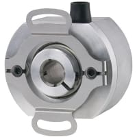 Encoder Products Company 2.0in dia incremental encoder, 3/8in through bore, front clamp, 0-100C, 600 CPR