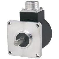 Encoder Products Company 2.5in dia housing, 3/8in dia. shaft, square flange, 7200 CPR, A, B, Z, Open Coll