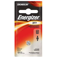 Energizer Battery, Coin/Button, Silver Oxide, 1.55VDC, 26mAh, Flat Top, Energizer Series