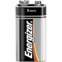 Energizer Battery, Non-Rechargeable, 9V, Alkaline Zinc-Manganese Dioxide, 9VDC, 625mAh