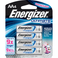 Energizer Battery, Non-Rechargeable, AA, Lithium/Iron Disulfide, 1.5VDC, 3Ah, L91 Series