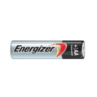 Energizer Battery, Non-Rechargeable, AA, Alkaline Zinc-Manganese Dioxide, 1.5VDC, Flat Top