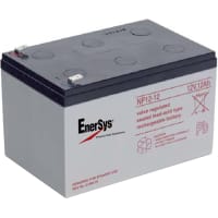 EnerSys Battery, Rechargeable, Rectangular, Lead Acid, 12VDC, 12Ah, Quick Disconnect: 0.25