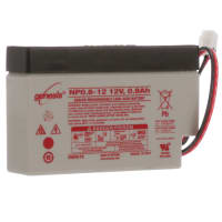 EnerSys Battery, Rechargeable, Rectangular, Lead Acid, 12VDC, 800mAh, JST No. VHR-2N