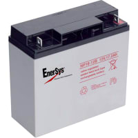 EnerSys Battery, Rechargeable, Rectangular, Lead Acid, 12VDC, 17.2Ah, Bolt Fastened