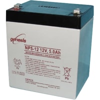 EnerSys Battery, Rechargeable, Rectangular, Lead Acid, 12VDC, 5Ah, Quick Disconnect: 0.187