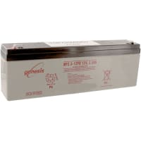 EnerSys Battery, Rechargeable, Rectangular, Lead Acid, 12VDC, 2.3Ah, Quick Disconnect: 0.187