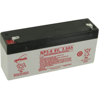 EnerSys Battery, Rechargeable, Rectangular, Lead Acid, 6VDC, 3.4Ah, Quick Disconnect: 0.187