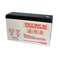 EnerSys Battery, Rechargeable, Rectangular, Lead Acid, 6VDC, 12Ah, Quick Disconnect: 0.187