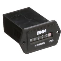 ENM Company Panel Meter, Hour, E-mech, Digital, 6 Dig, Dim 1.43"Wx0.92"Hx2.13"D