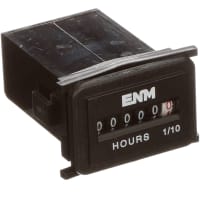 ENM Company Panel Meter, Hour, E-mech, Digital, 6 Dig, Dim 1.43"Wx0.92"Hx2.13"D