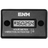 ENM Company HOUR METER, VIBRATION ACTIVATED, WATERPROOF, RECT SURF MT, 8 YR BATTERY