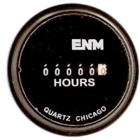 ENM Company Panel Meter, Hour, E-mech, Digital, 6 Dig, Dim 1.68"Wx1.68"Hx1.26"D, Vol-Sup 230VAC