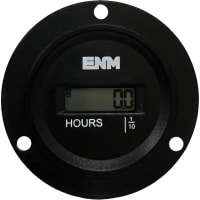 ENM Company Hour Meter Round Case 3-hole mount, 2-250 VAC/VDC